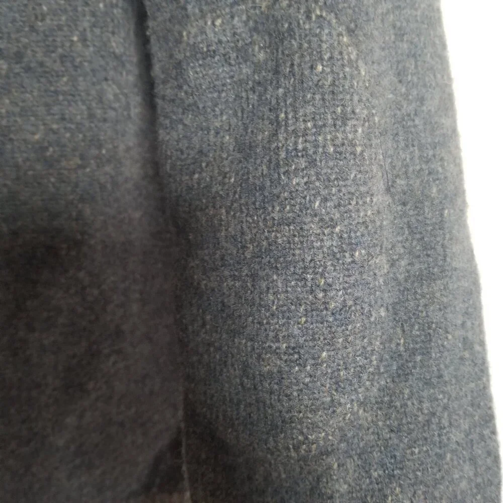 Mens Pronto Uomo Blue Gray Wool Cardigan Sweater W/ Elbow Pads Sz M
